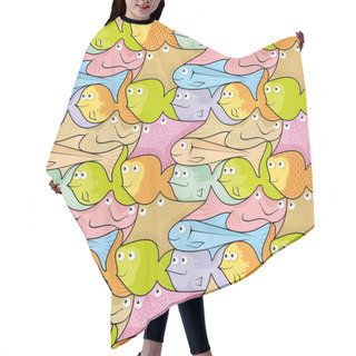 Personality  Fish Puzzle Hair Cutting Cape