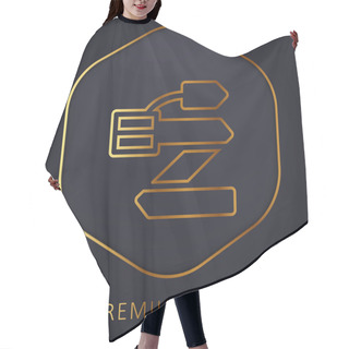 Personality  Belt Golden Line Premium Logo Or Icon Hair Cutting Cape