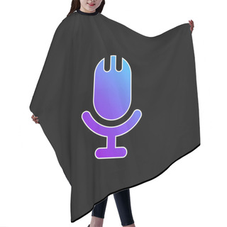 Personality  Big Microphone Blue Gradient Vector Icon Hair Cutting Cape