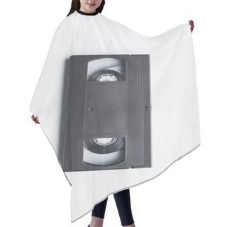 Personality  Top View Of Old Black VHS Cassette On White Background Hair Cutting Cape