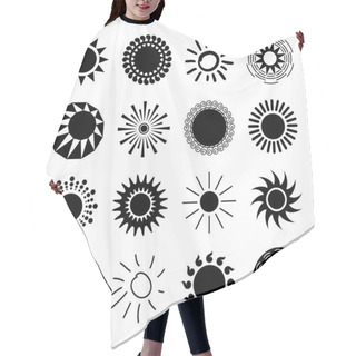 Personality  Sun Icons Set Hair Cutting Cape