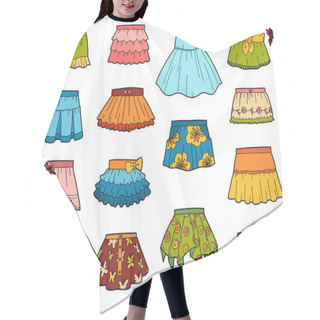 Personality  Set Of Skirts, Color Collection Of Cartoon Clothes Hair Cutting Cape
