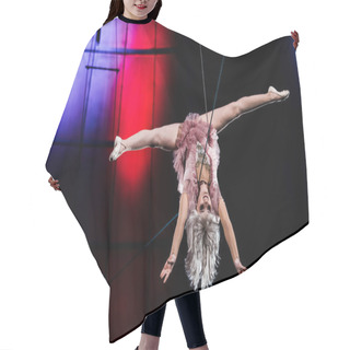 Personality  Lightning Near Attractive Aerial Acrobat Performing In Circus Hair Cutting Cape