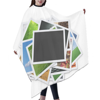 Personality  Stack Of Instant Photographs Hair Cutting Cape