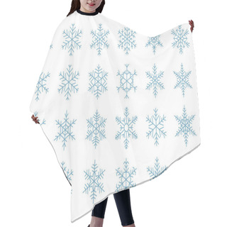 Personality  Snowflake Blue Line Winter Ice Crystal Vector Set Hair Cutting Cape