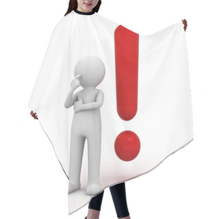 Personality  3d Man With Exclamation Hair Cutting Cape