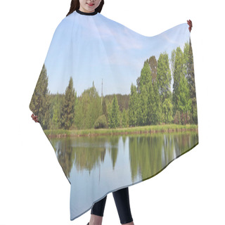 Personality  Panorama Of The Forest Lake With Trees Hair Cutting Cape