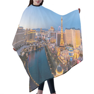 Personality  Cityscape Of Las Vegas Strip Aerial View In Nevada At Night USA Hair Cutting Cape