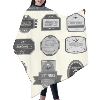 Personality  Retro Vector Labels And Badges Hair Cutting Cape
