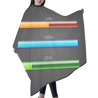 Personality  Vector Set Of Loading Bars. Hair Cutting Cape