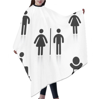 Personality  Toilet Black Set Pictograms Hair Cutting Cape