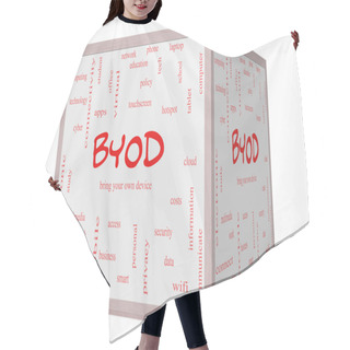 Personality  BYOD Word Cloud Concept On A 3D Cube Whiteboard Hair Cutting Cape