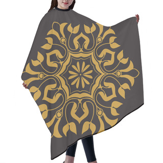 Personality  Vector Golden Pattern On Black Background. Arabesque And Floral Ornaments In Hexagon Shape Hair Cutting Cape