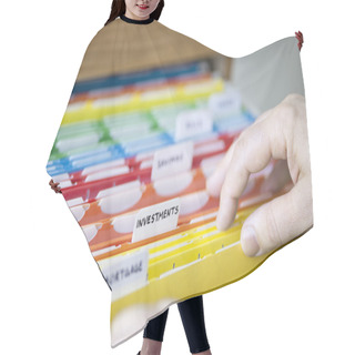 Personality  Financial Documents In Folders Hair Cutting Cape