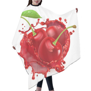 Personality  Three Cherries In Splash Of Juice Hair Cutting Cape