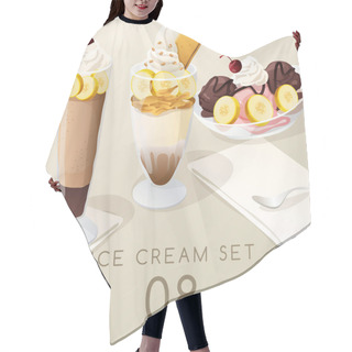 Personality  Ice Cream Sundae  : Vector Illustration Hair Cutting Cape
