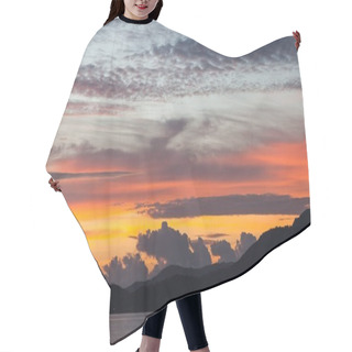 Personality  Beautiful Cloudy Sunset Sky Over Sea Surface Hair Cutting Cape