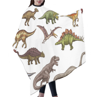 Personality  Dinosaur And Prehistoric Reptile Animal Sketches Hair Cutting Cape
