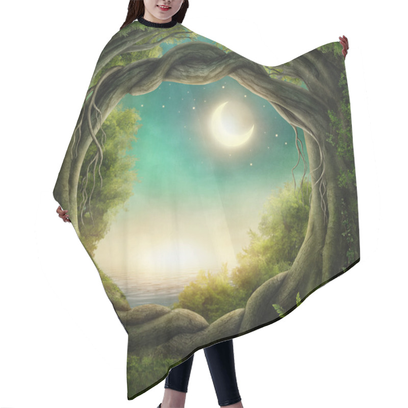 Personality  Enchanted dark forest  hair cutting cape