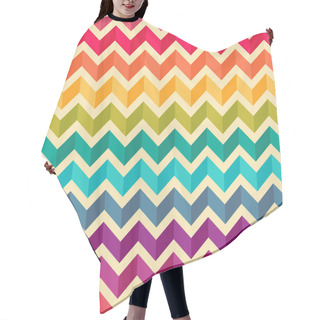 Personality  Seamless Geometric Pattern With Zigzags. Hair Cutting Cape