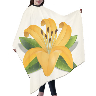 Personality  Vector Lily Flower. Vector Illustration. Hair Cutting Cape