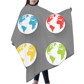 Personality  Earth Icons On Dark Grey Background Hair Cutting Cape