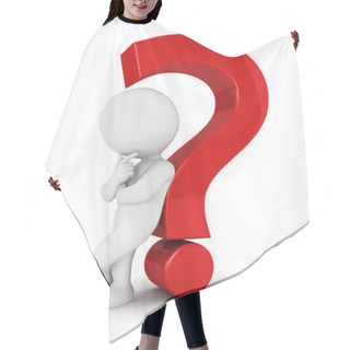 Personality  3d White Leaning Back Against A Question Mark Hair Cutting Cape
