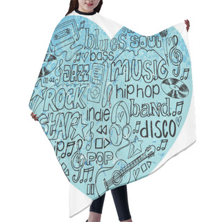 Personality  I Love Music Hair Cutting Cape