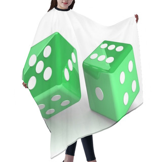Personality  3d Green Dice Isolated Hair Cutting Cape