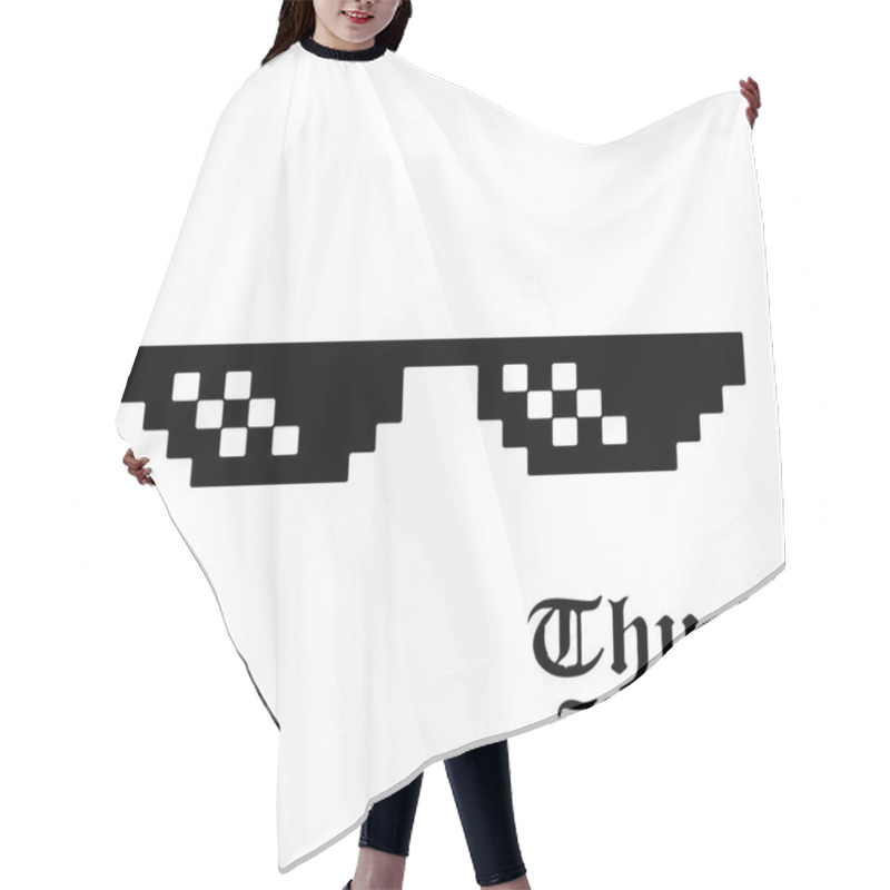 Personality  Pixel Glasses Isolated Hair Cutting Cape