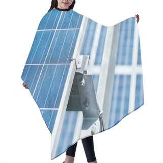 Personality  Close Up Of Blue Construction Of Solar Batteries Outside  Hair Cutting Cape