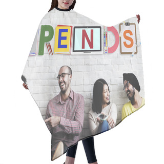 Personality  Diversity Friends Near Wall With Trends Hair Cutting Cape