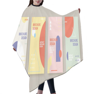 Personality  Collection Of Cover Template In Bauhaus Style, Designed With Classic Geometric Patterns In Nordic Color Hair Cutting Cape
