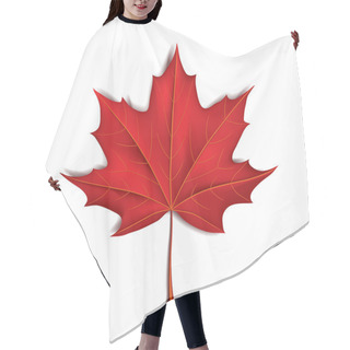 Personality  Red Maple Leaf Isolated On White Vector Hair Cutting Cape