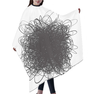Personality  Tangled On White. Chaos Pattern. Scribble Sketch. Background With Array Of Lines. Intricate Chaotic Texture. Art Creation. Black And White Illustration. Doodle For Polygraphy, Posters And T-shirts Hair Cutting Cape