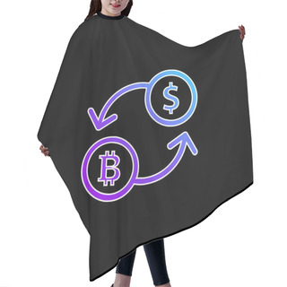 Personality  Bitcoin Exchange Rate Symbol Blue Gradient Vector Icon Hair Cutting Cape