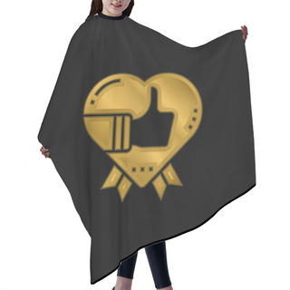 Personality  Appreciation Gold Plated Metalic Icon Or Logo Vector Hair Cutting Cape