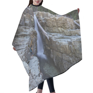 Personality  Female Hiker, Lower Myra Falls, Near Campbell River, British Columbia Hair Cutting Cape