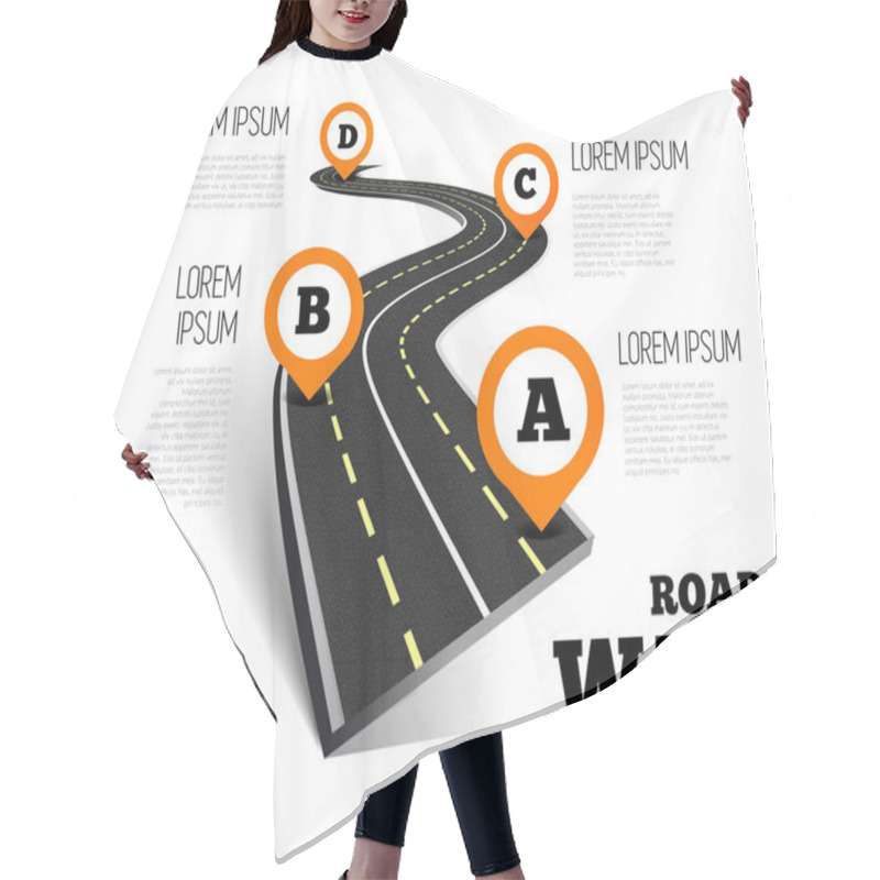 Personality  Road Way Design Infographics. Hair Cutting Cape