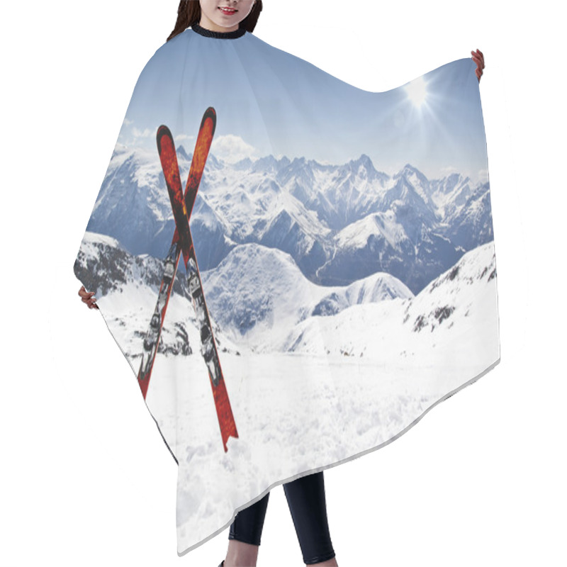 Personality  Pair Of Cross Skis Hair Cutting Cape