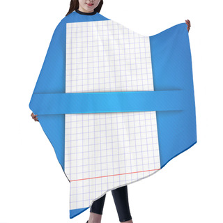 Personality  Paper Sheet On Blue Background Hair Cutting Cape