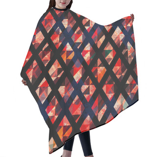 Personality  Ruby Color Mosaic Seamless Pattern With Grunge Effect Hair Cutting Cape