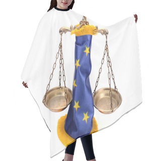 Personality  Scales Of Justice And European Union Flag Hair Cutting Cape