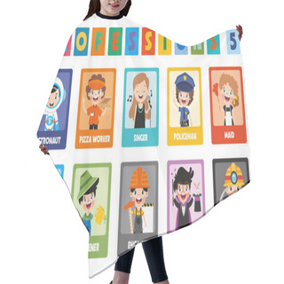Personality  Set Of Various Cartoon Professions Hair Cutting Cape