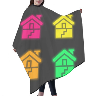 Personality  Basement Four Color Glowing Neon Vector Icon Hair Cutting Cape