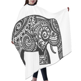 Personality  Stylized Figure Of An Elephant In The Festive Patterns. Hand Drawn Animal Baby. Vector Illustration Hair Cutting Cape