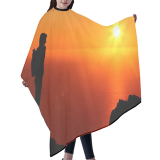 Personality  Follow Your Dreams, Silhouette Of Man At Sunset Hair Cutting Cape