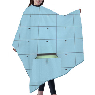 Personality  Open Cell In Safety Deposit Box. Hair Cutting Cape