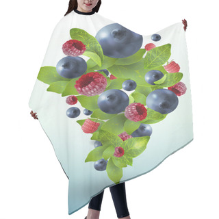 Personality  Splash Of Forest Berries. Vector Illustration. Hair Cutting Cape
