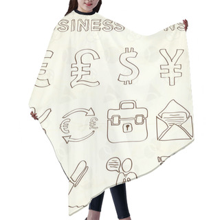 Personality  Hand Drawn Business Doodles. Vector Hair Cutting Cape